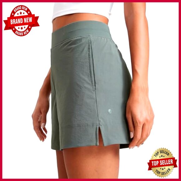 High Waisted 4" Active Shorts with Pockets, Stretch Fabric for Hiking Golf - Picture 4 of 4
